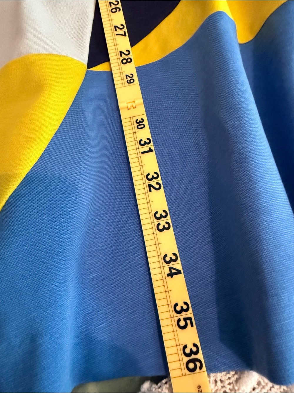 Boden Colorblock Fit-and-Flare Dress - Blue, Navy, White, Yellow - Picture 5 of 8
